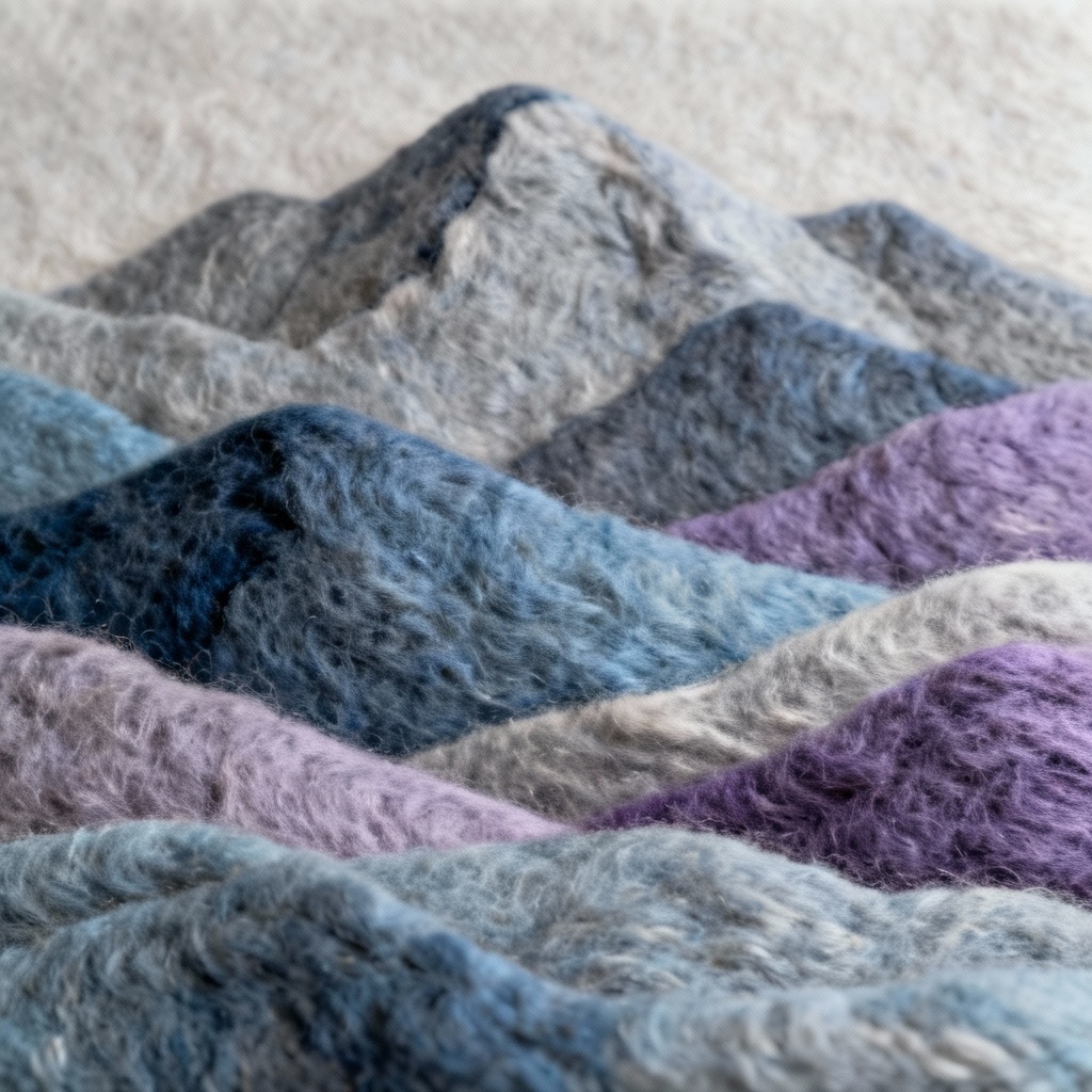 Felted wool texture with abstract landscape look