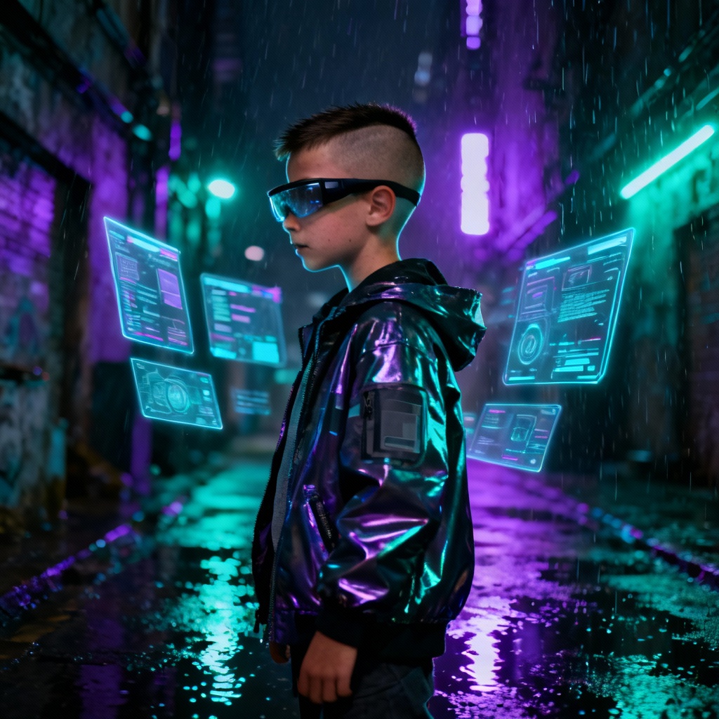 AI boy photo generator cyberpunk hacker