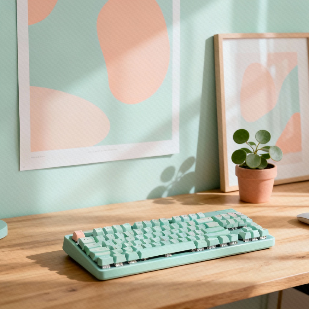 AI minimal pastel lofi desk wallpaper