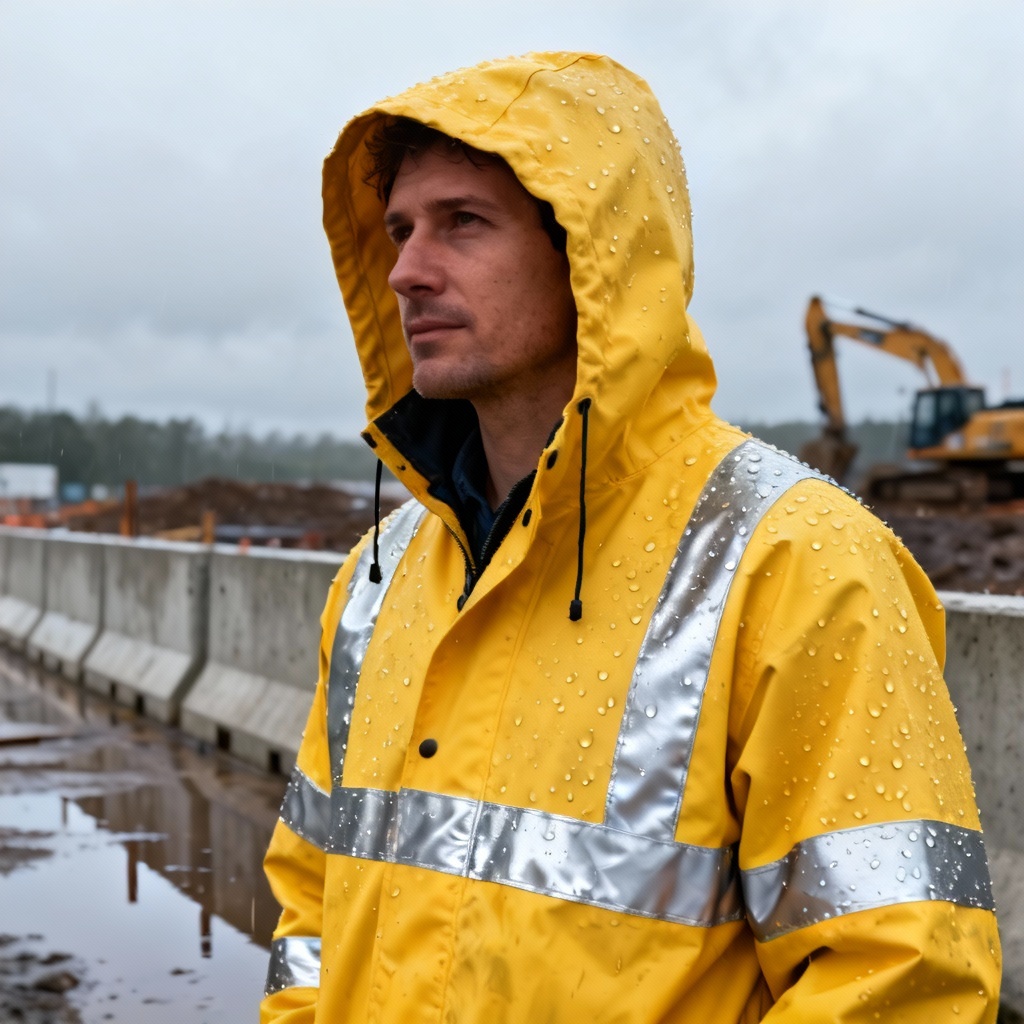 AI reflective safety rain jacket