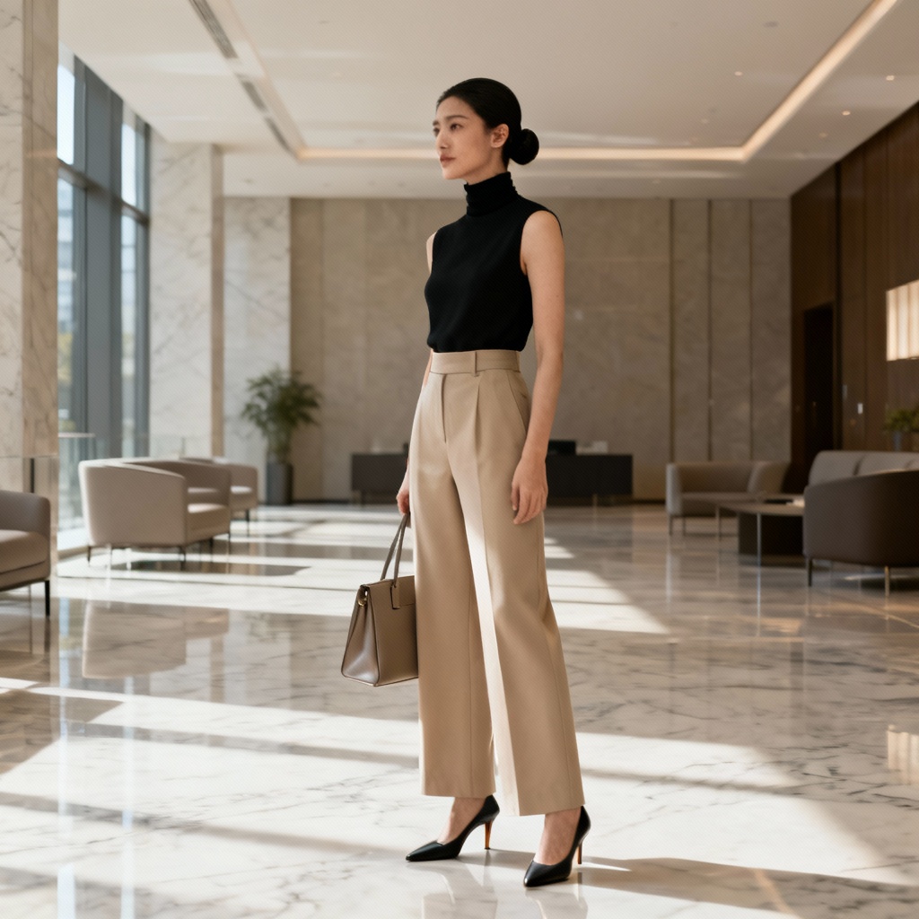 AI minimal office chic outfit