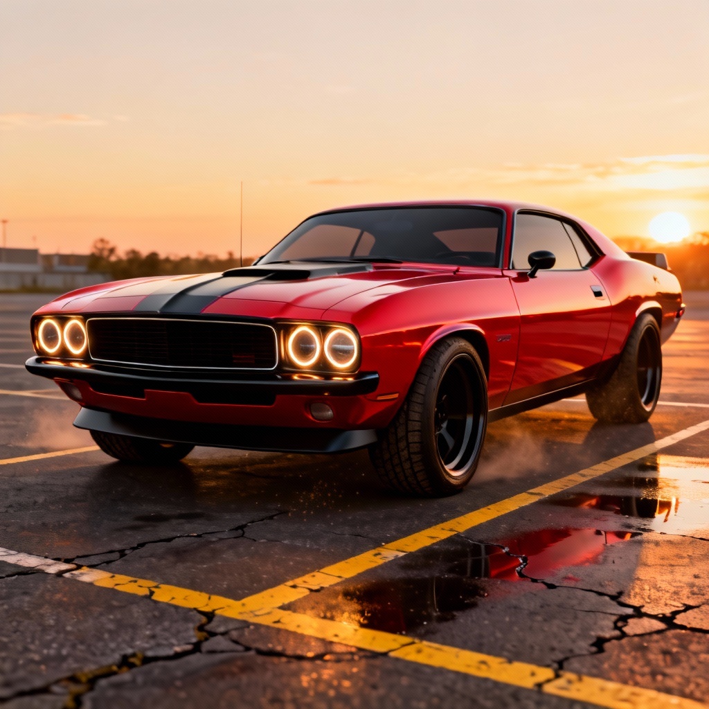AI Retro Modern Muscle Car Concept