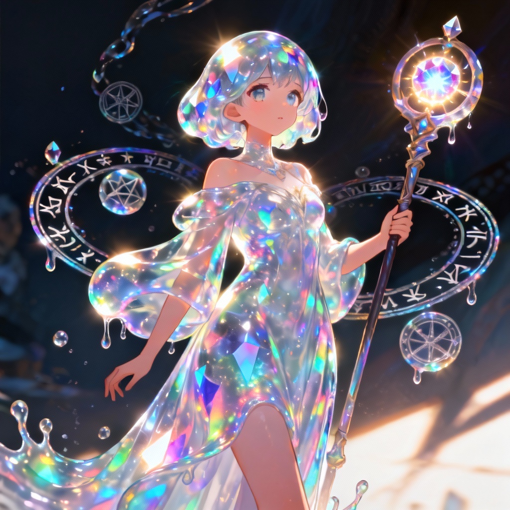 AI crystal slime sorceress character