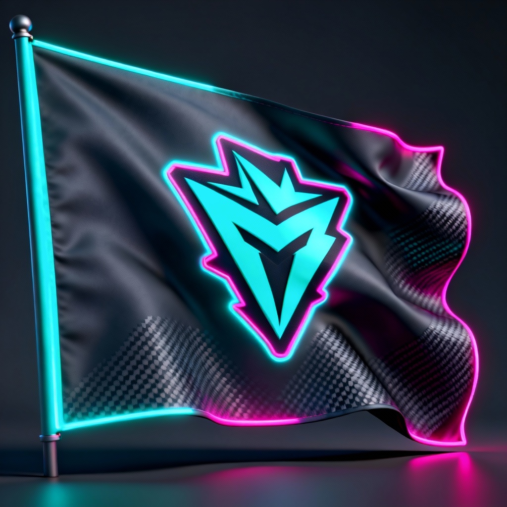 AI esports clan banner with neon glow