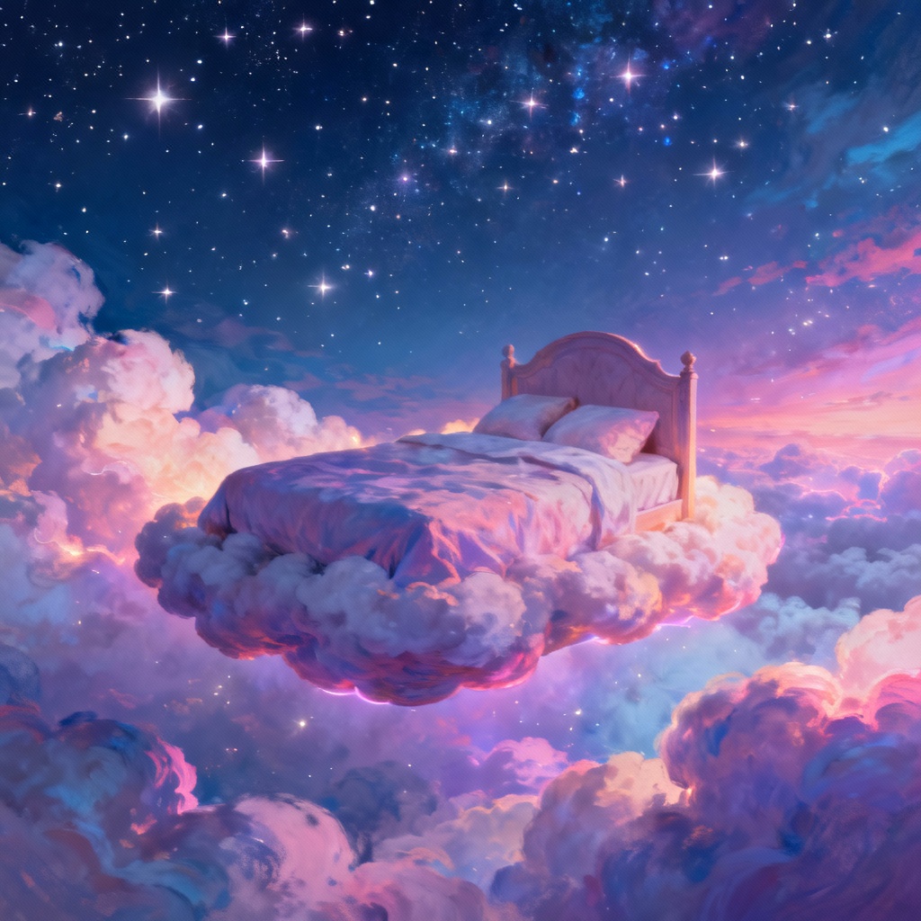 AI Dreamscape Cloud Bed Art