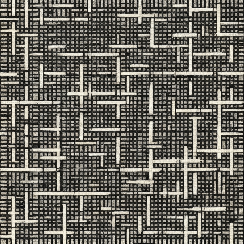 AI minimalist geometric weave in monochrome