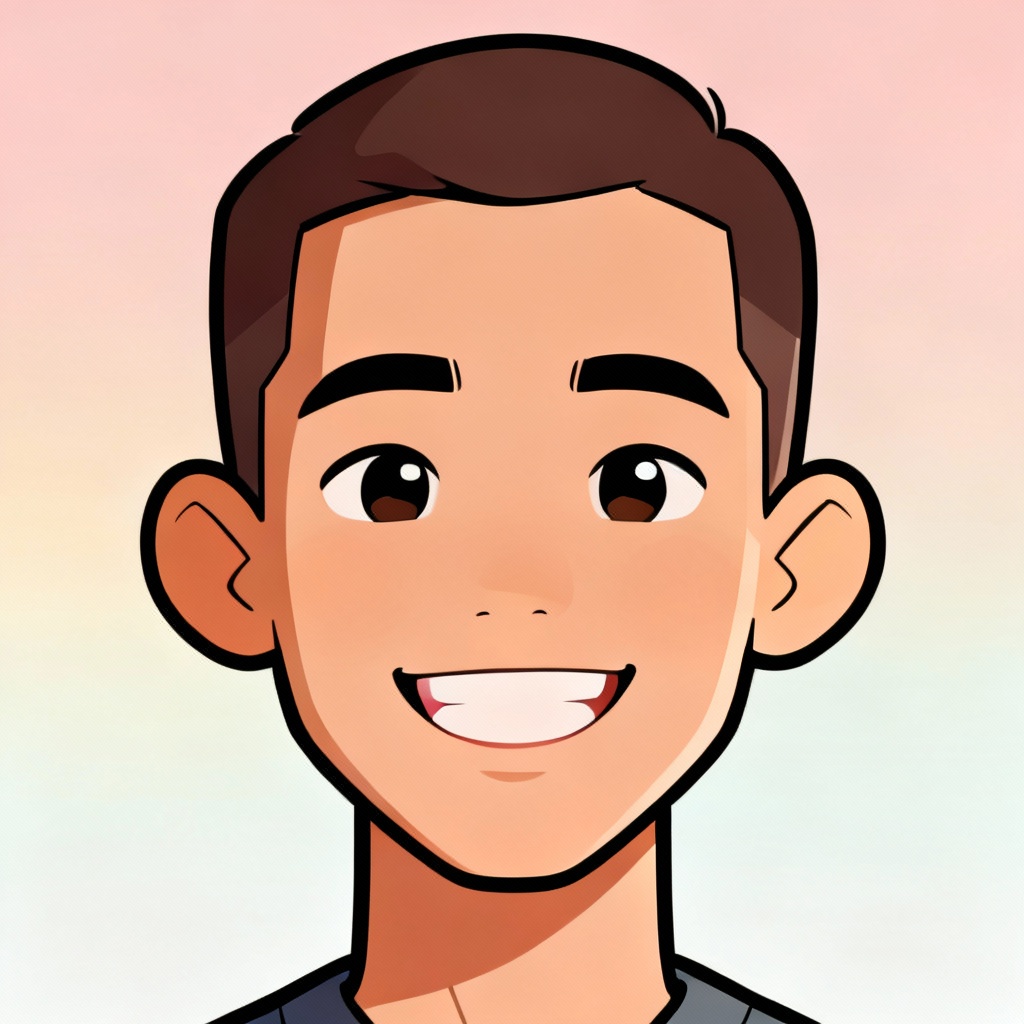 AI cartoon avatar portrait with clean vector style