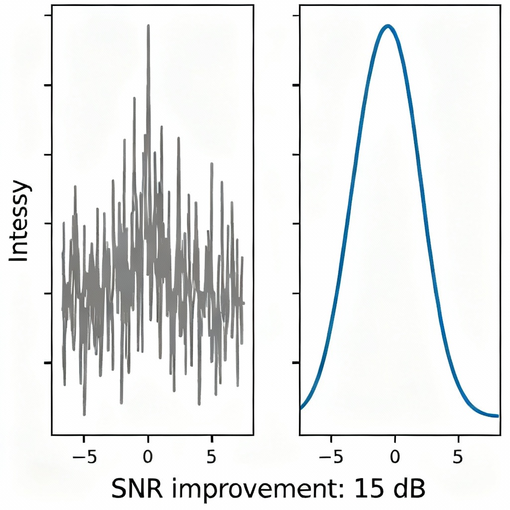 Raman spectrum denoising before and after