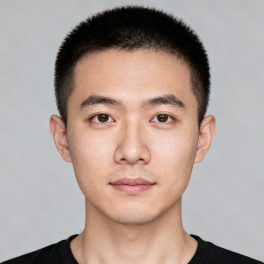 AI 35x45 mm visa photo example, light gray background