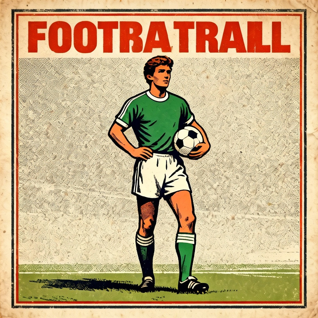 Retro soccer poster style forward