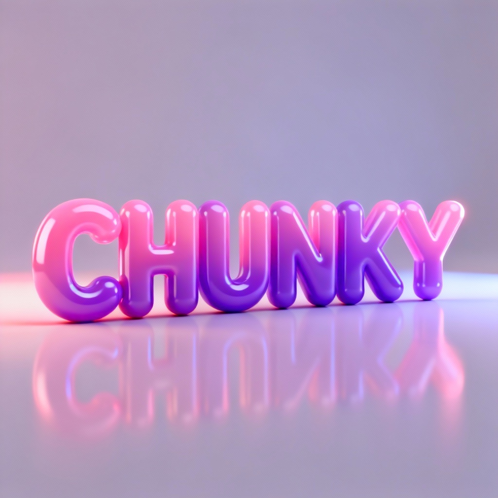 AI chunky bubble text logo with glossy 3D letters