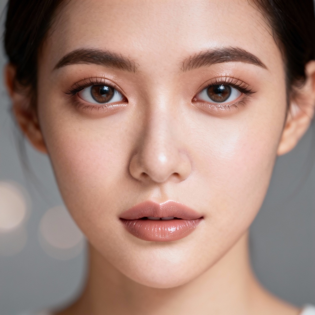 AI portrait with naturally enlarged glossy eyes