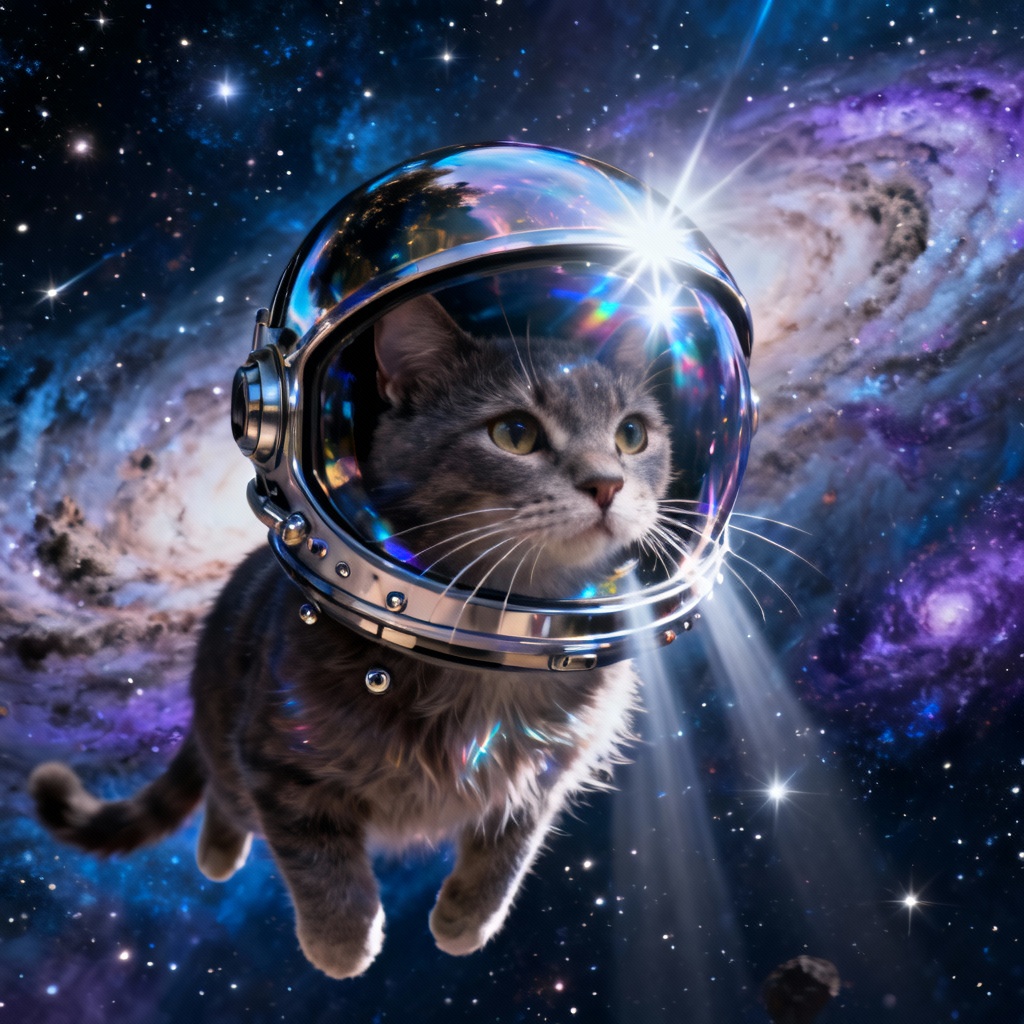 AI Astronaut Cat in Space