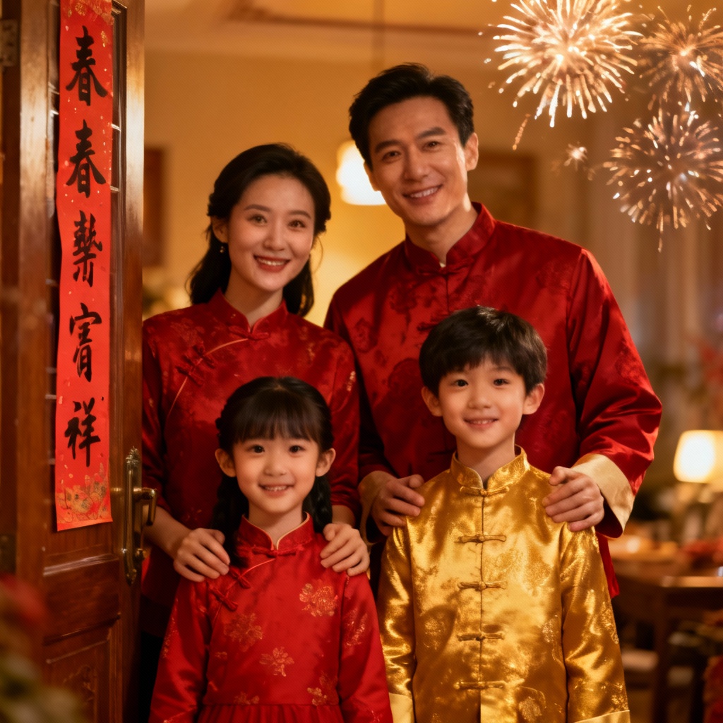 AI Lunar New Year family portrait