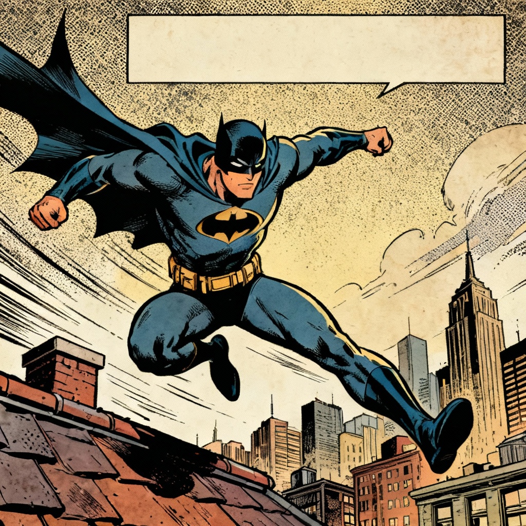 AI retro comic poster illustration