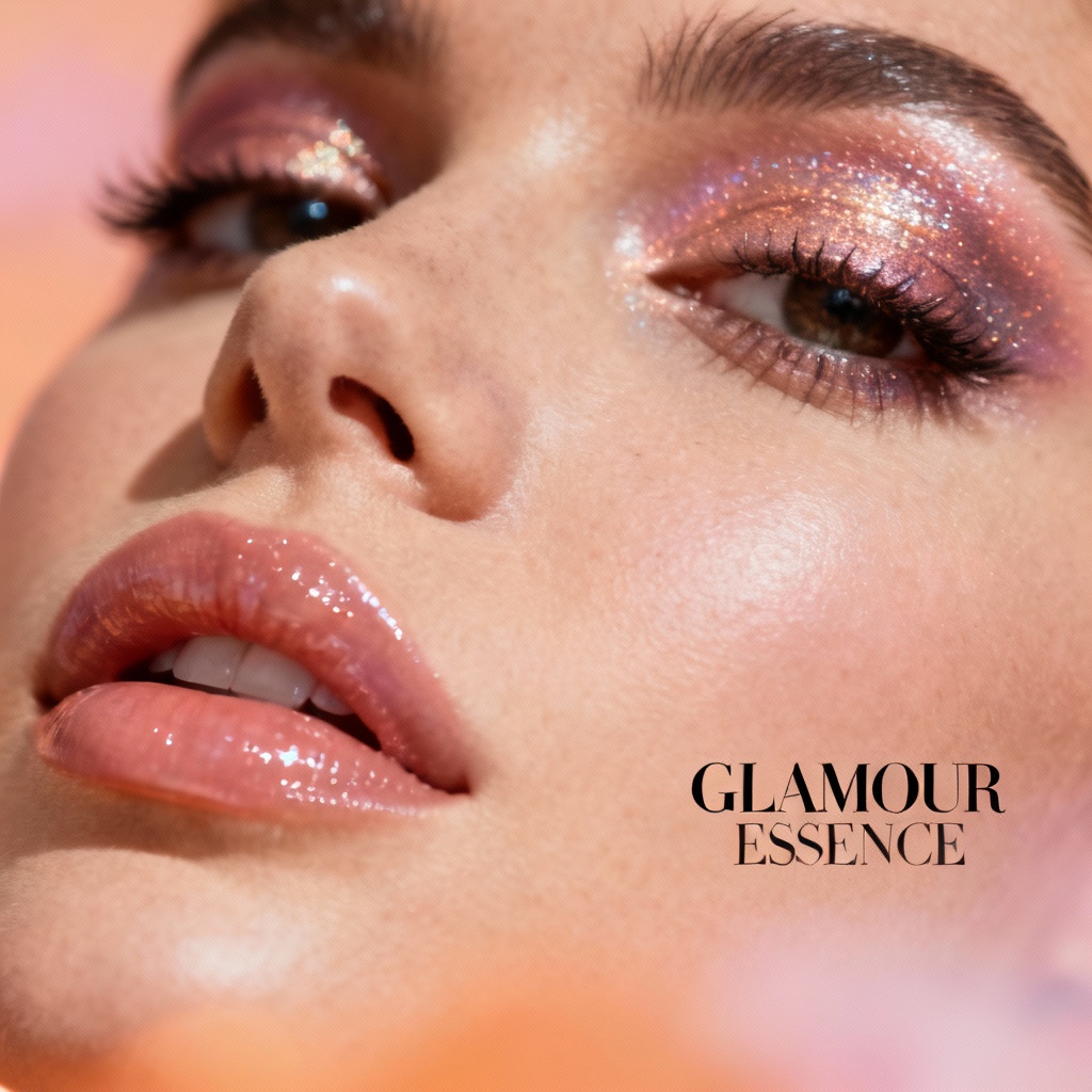 AI luxury beauty shot with glossy lips for cover
