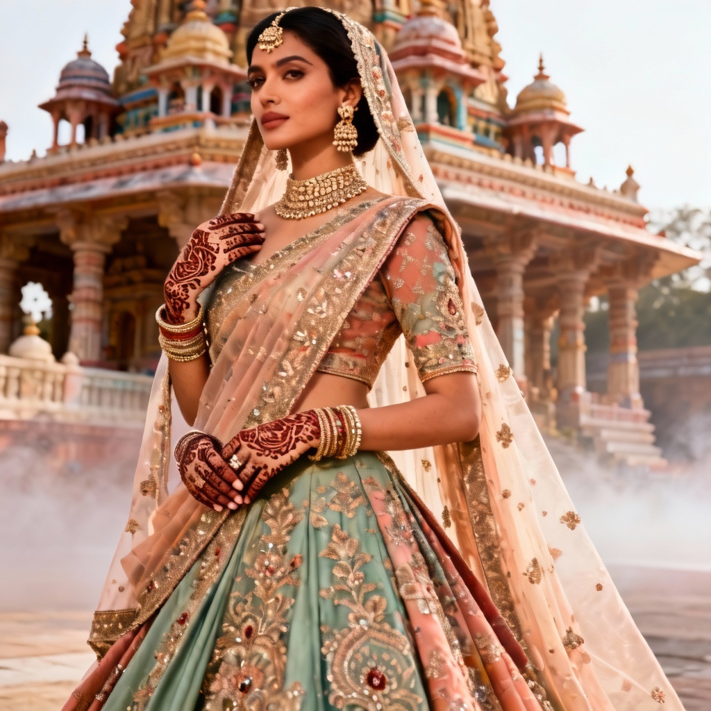 AI Miss India in traditional lehenga pose