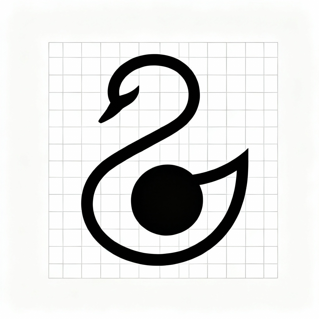 AI minimal negative space swan logo
