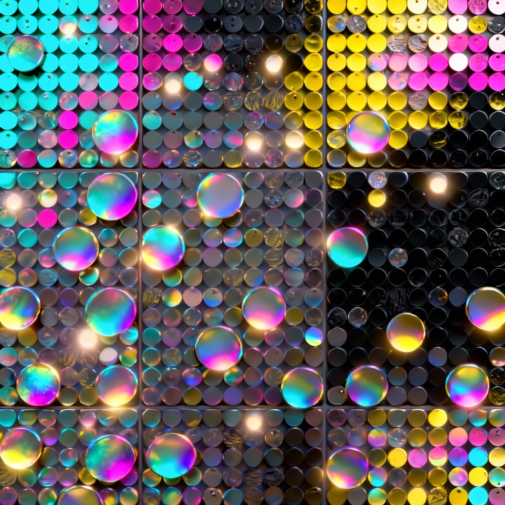 AI rainbow holographic sequin background seamless tile
