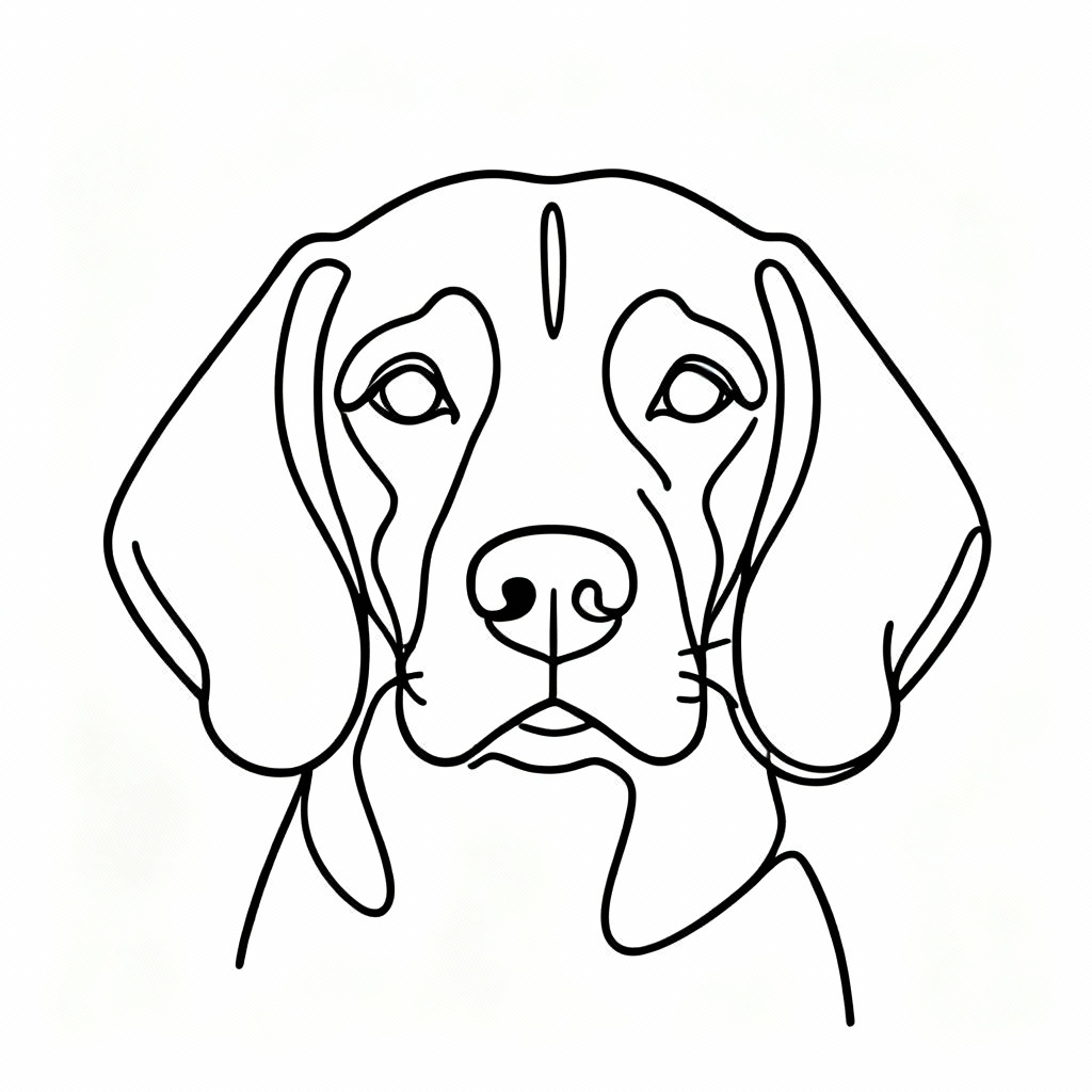 AI Minimalist Beagle Line Art