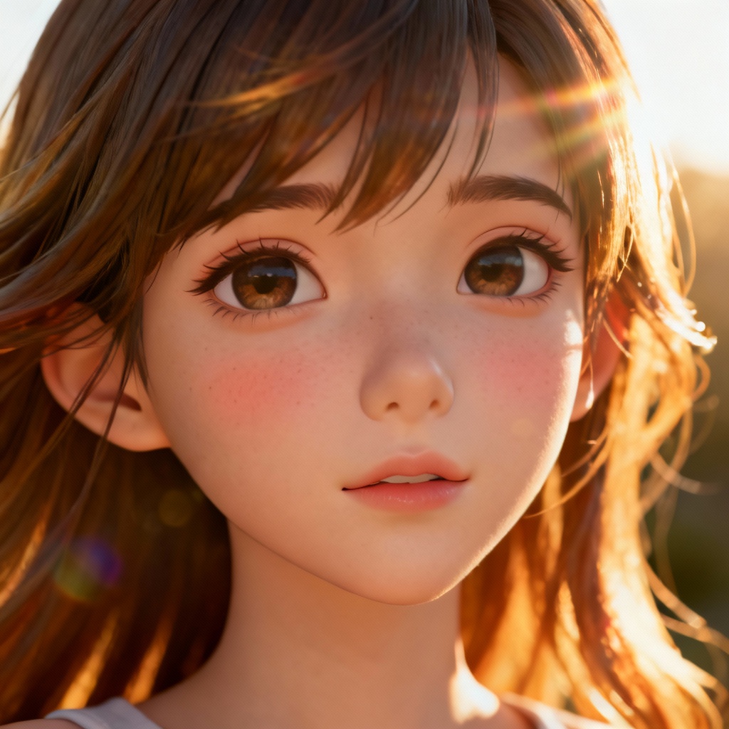 Golden Hour Realistic Closeup From Anime Art