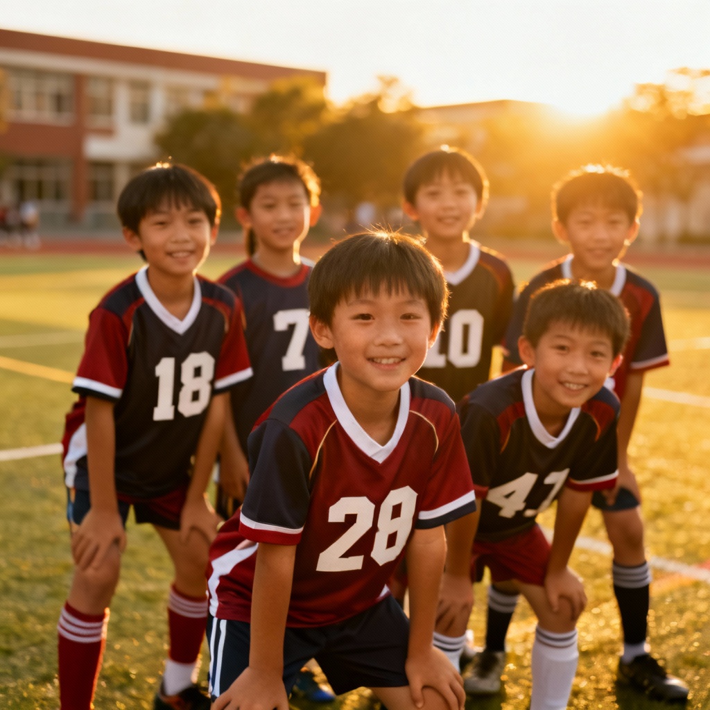 Kids team photo on sports day