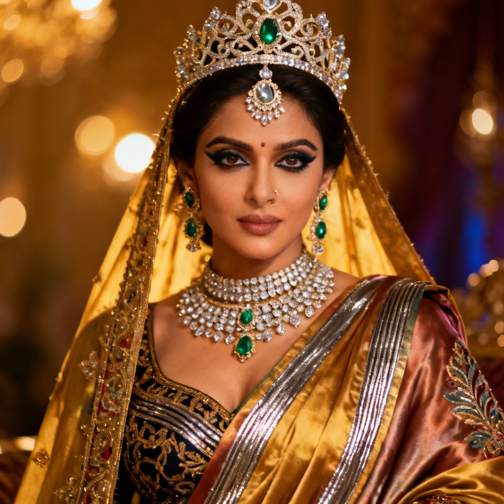 AI elegant Bollywood-inspired celebrity look-alike portrait