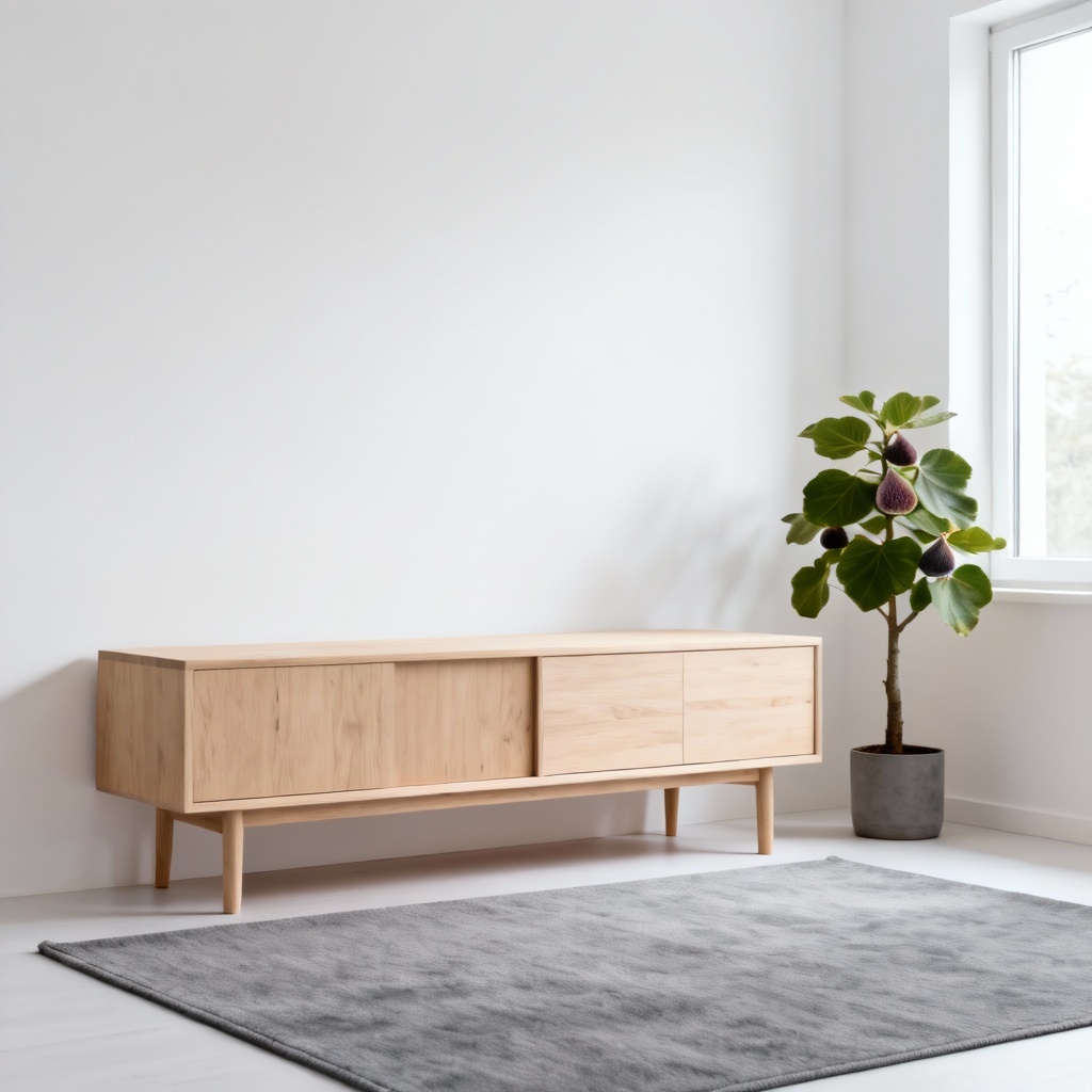 AI Scandinavian minimalist living room with clean lines