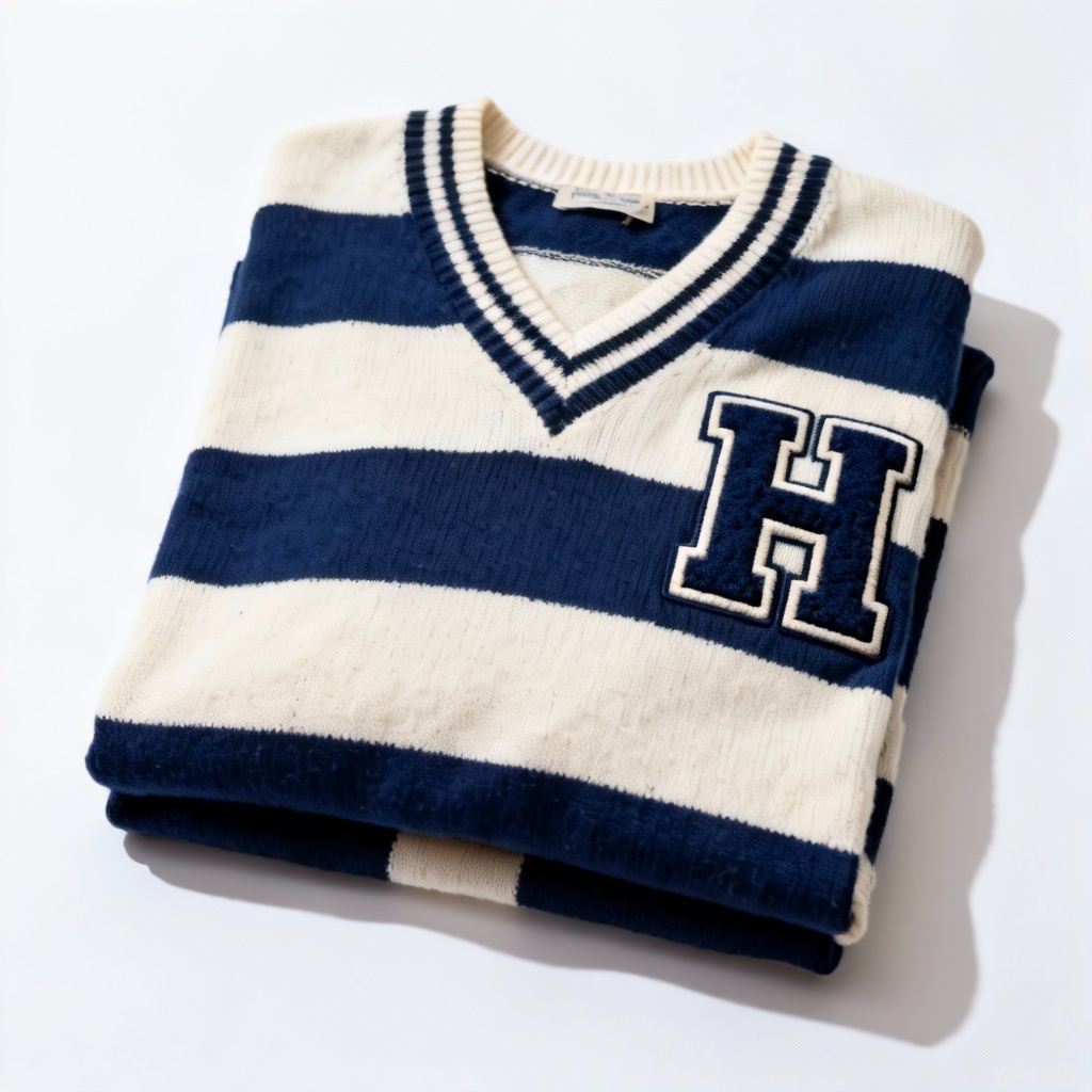AI varsity sweater with letter applique