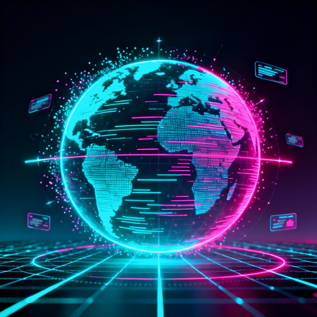 AI Holographic Earth Globe