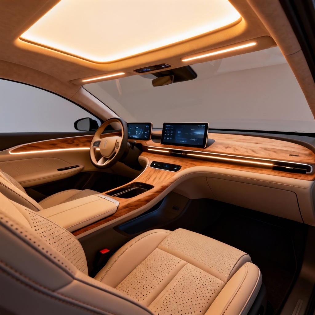AI Luxury Electric Sedan Interior Concept