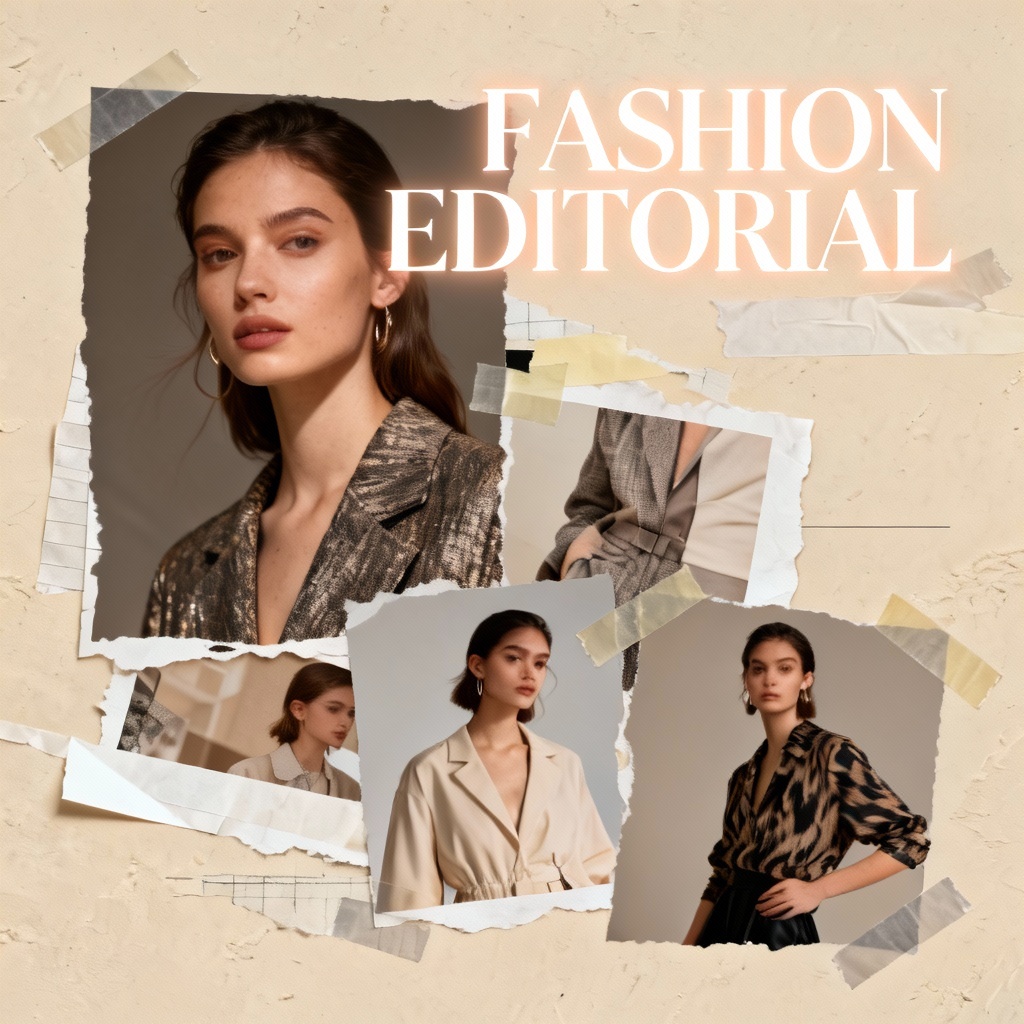 AI fashion lookbook collage gallery