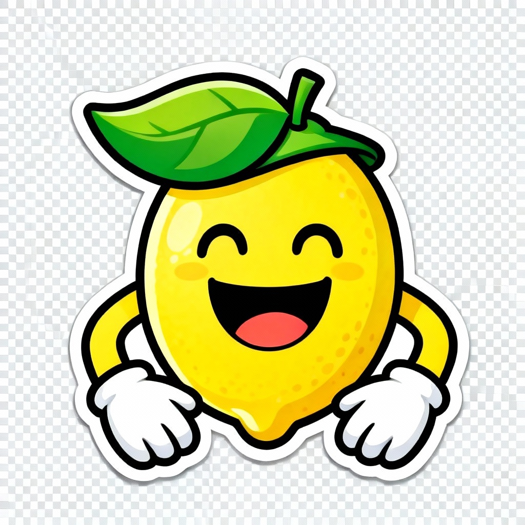 AI cartoon lemon mascot for branding