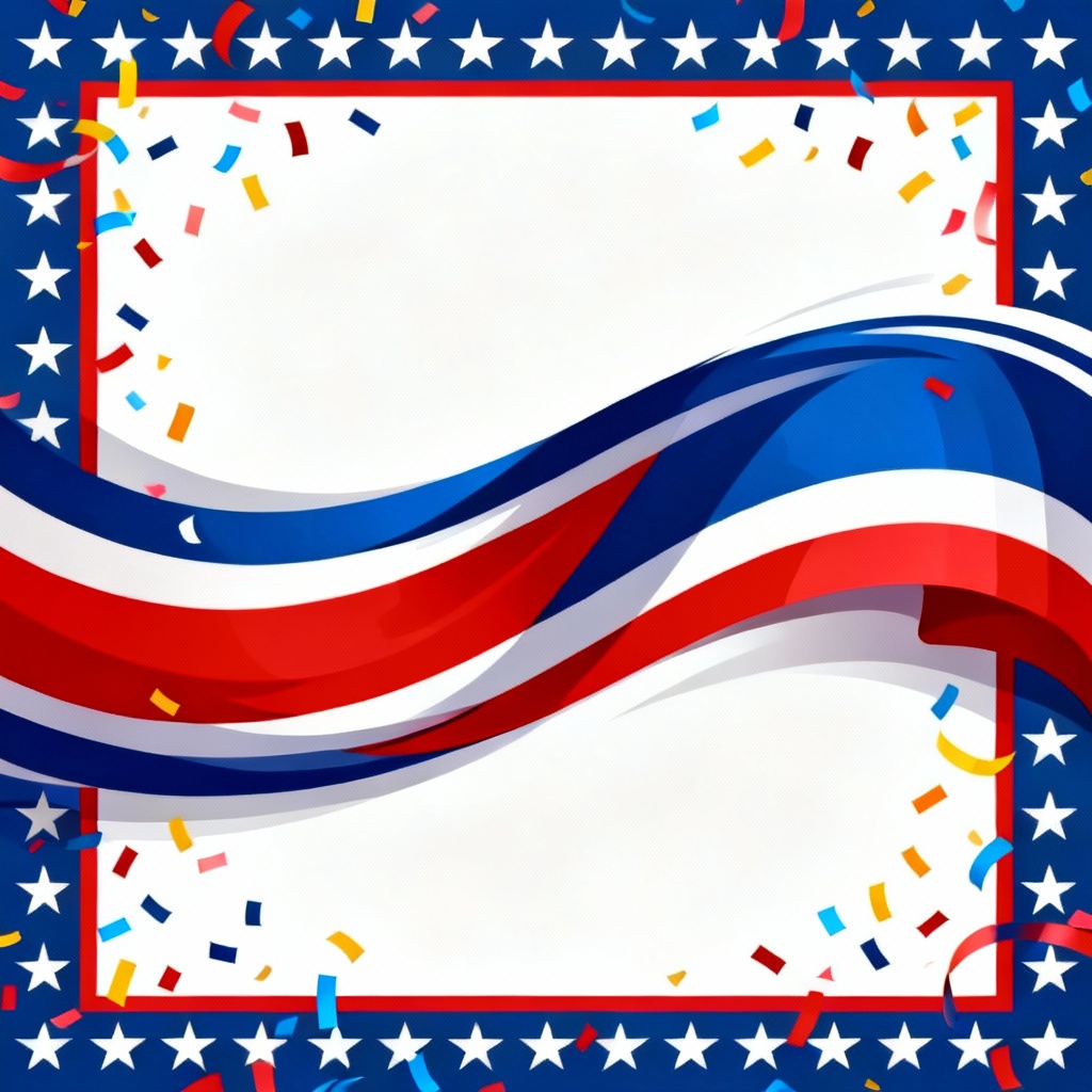 AI school spirit banner with red white blue bunting