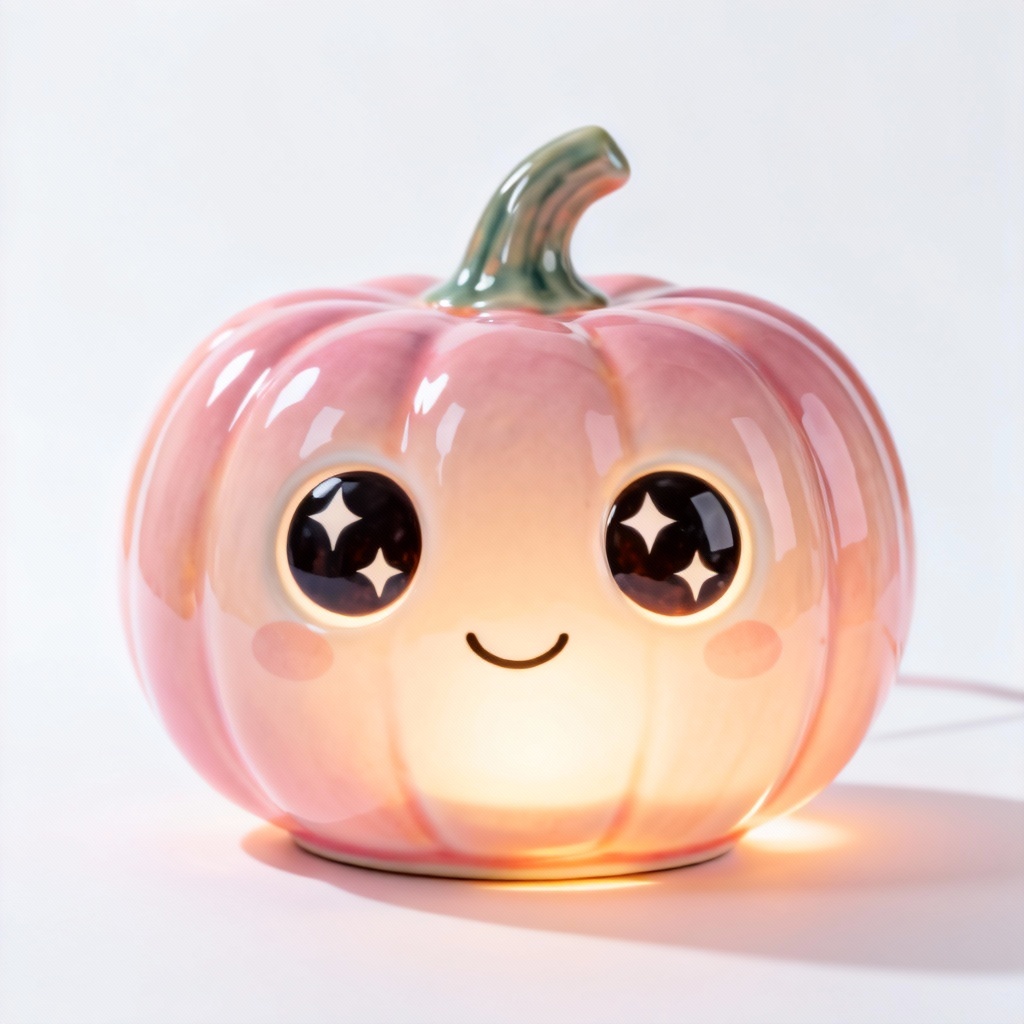 Cute kawaii pumpkin night light with soft LED