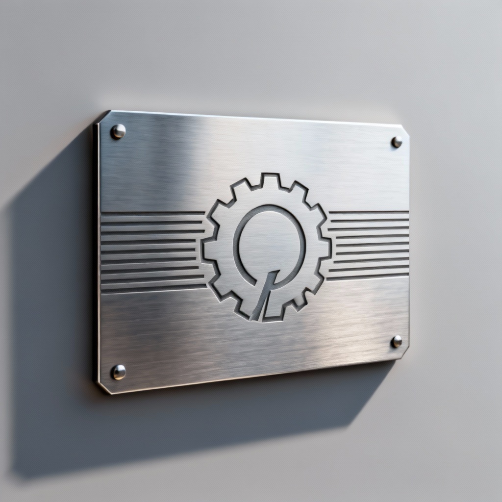 AI engraved aluminum plate metal logo