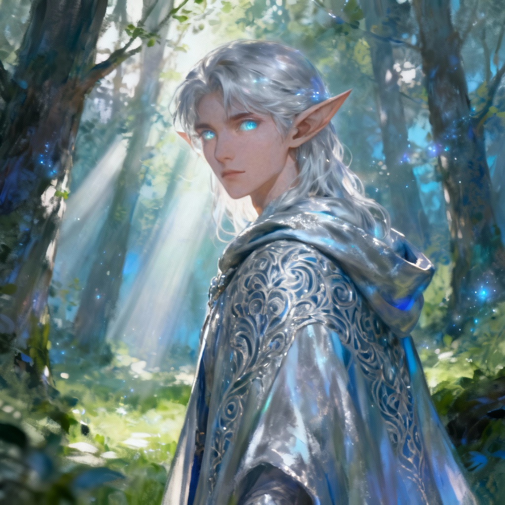 AI fantasy elf soulmate in a glowing forest