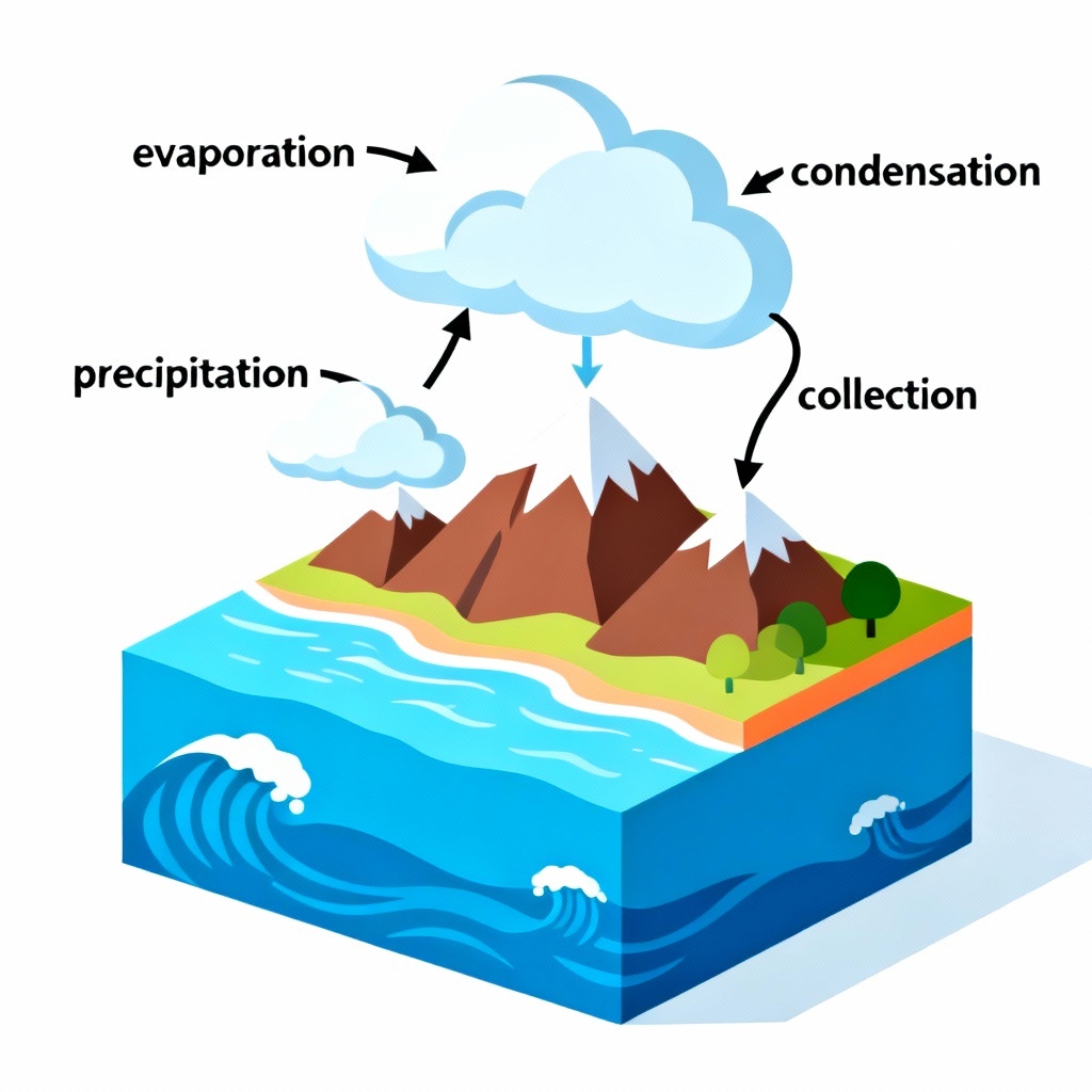 AI water cycle diagram with labels