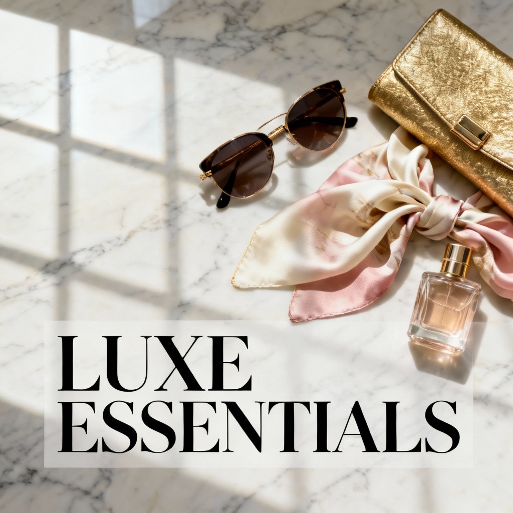 AI fashion flat lay styled as magazine cover