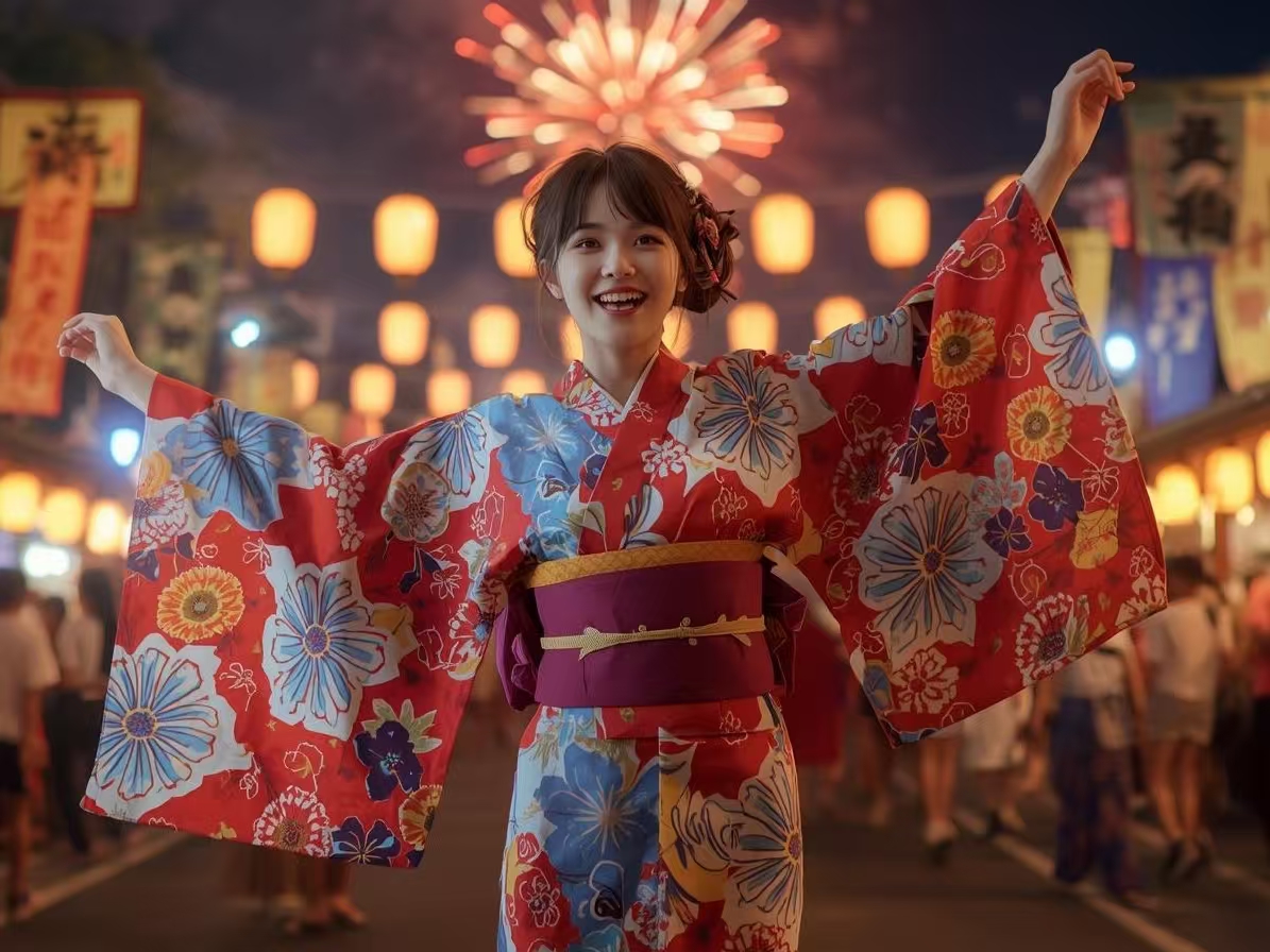 Fireworks Festival Kimono
