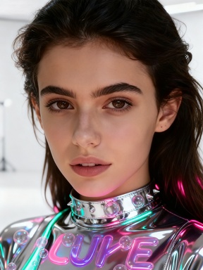 Y2K Chrome Fashion Portrait​ ​