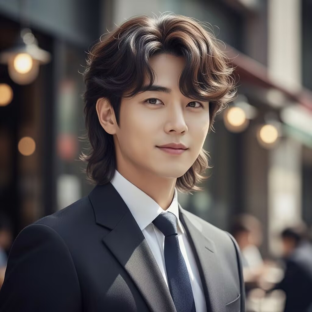 Realistic Korean Male Hairstyle Created with AI Precision