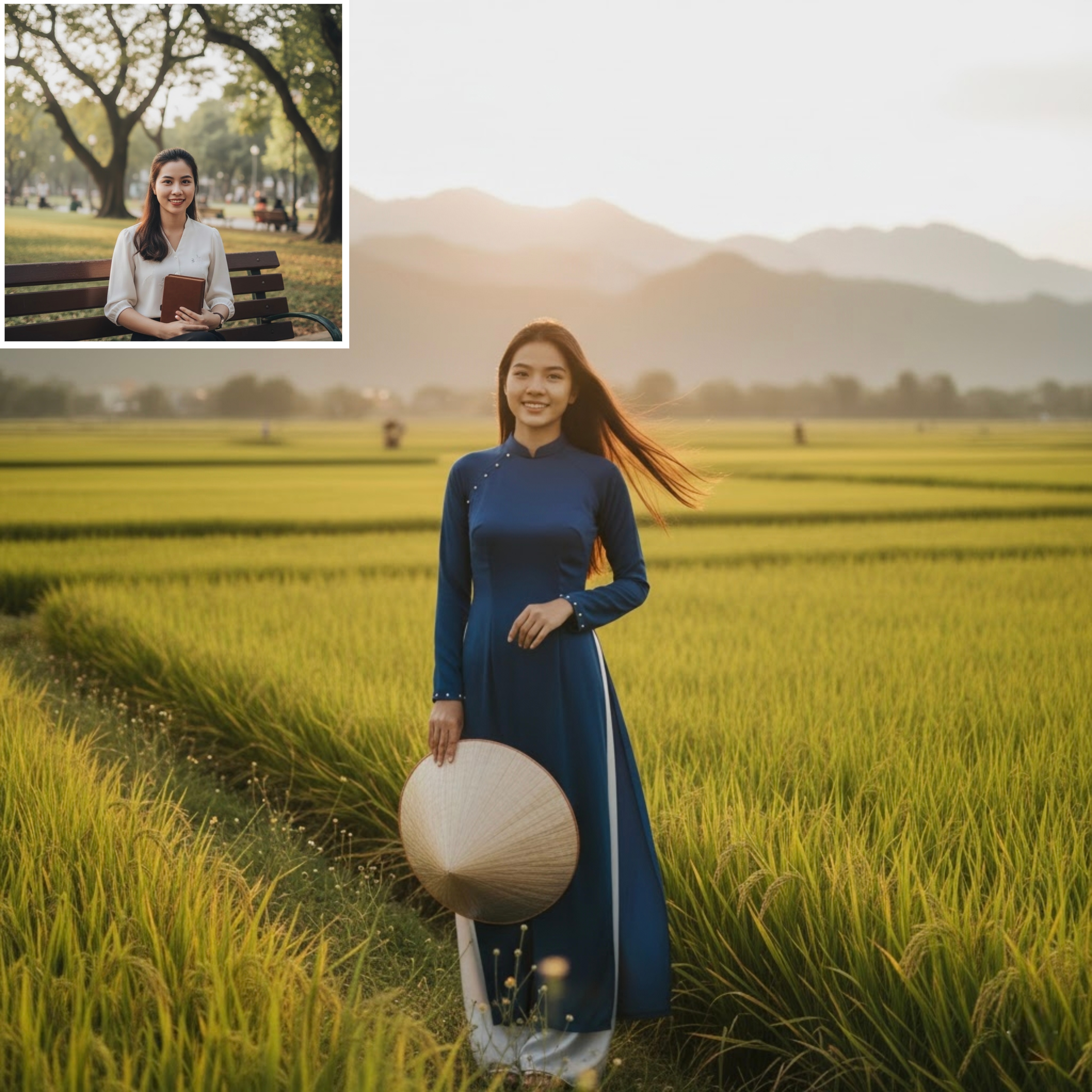 Pastoral Nature Áo Dài