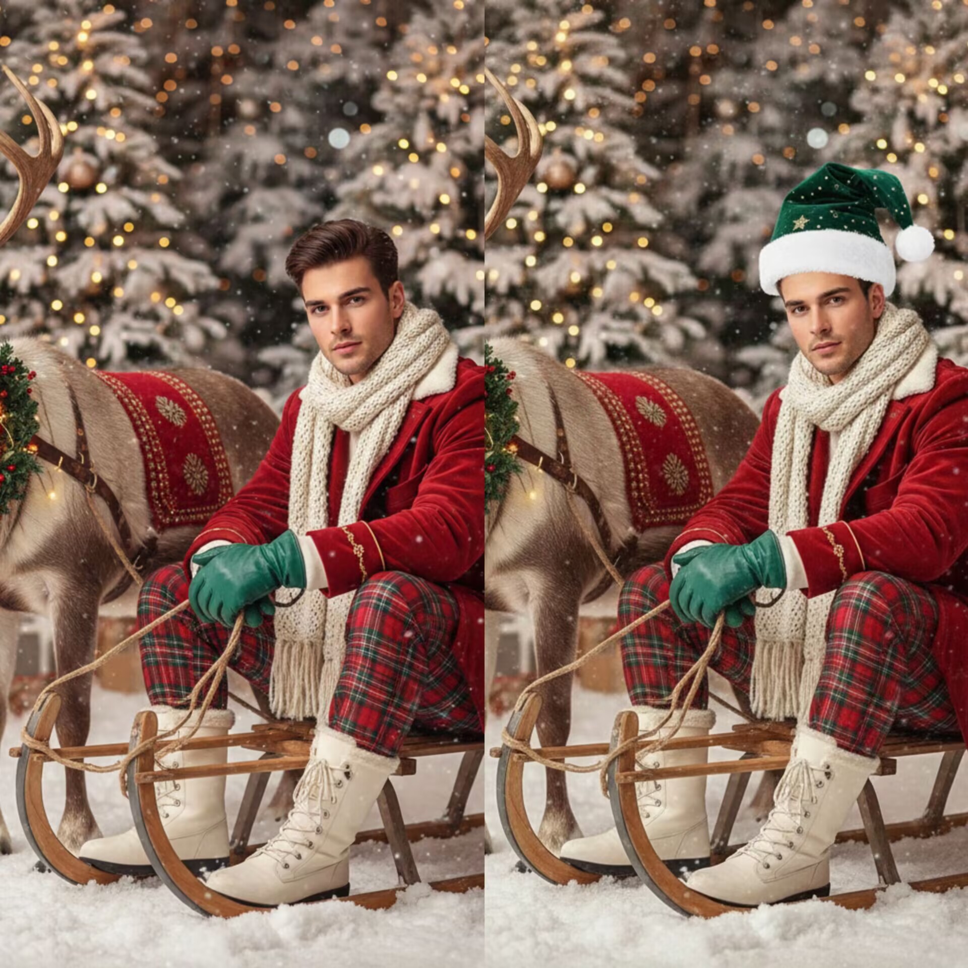 Green Star Santa Hat