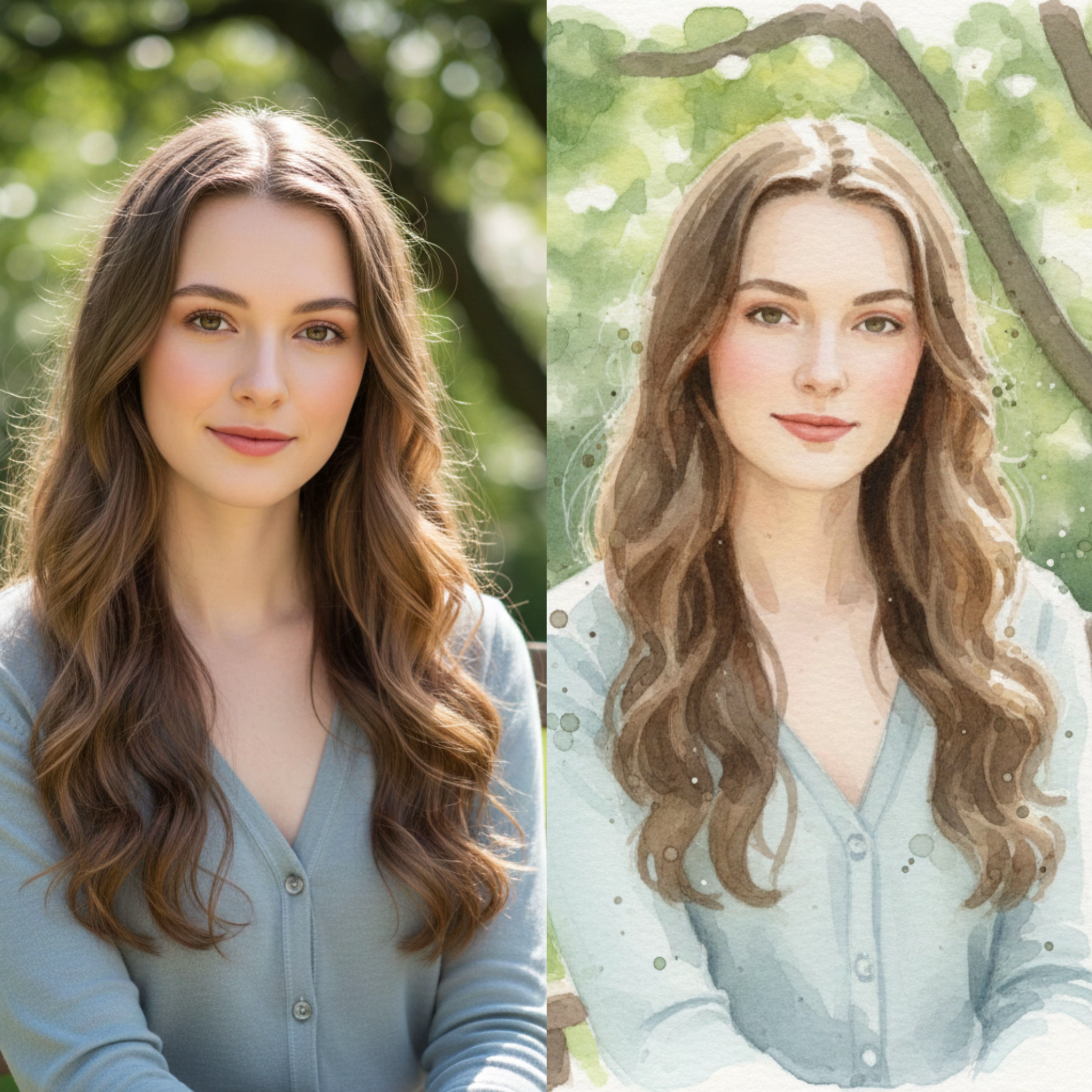 Dreamy Portrait Watercolor