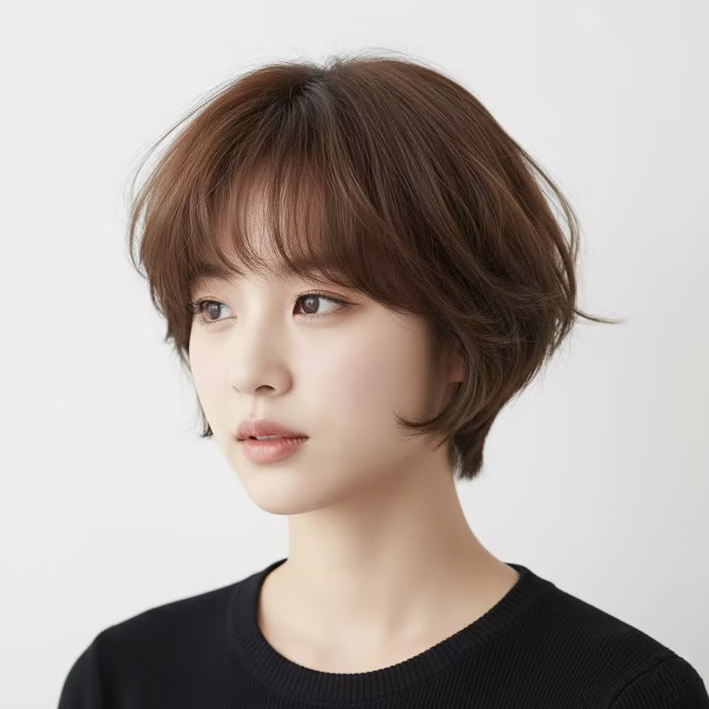 Fluffy short bangs